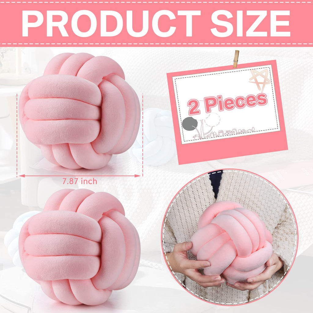 Namalu 2 Pcs Knot Pillow Decorative Throw Pillow - Light Pink / 7.87 Inches view 1