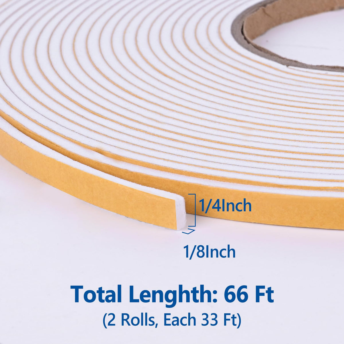 Weather Stripping Door Seal White - 1/4in x 1/8in x 66Ft view 1