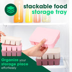 3 Pack Baby Food Freezer Tray with Lids - Purple, Pink, White view 5