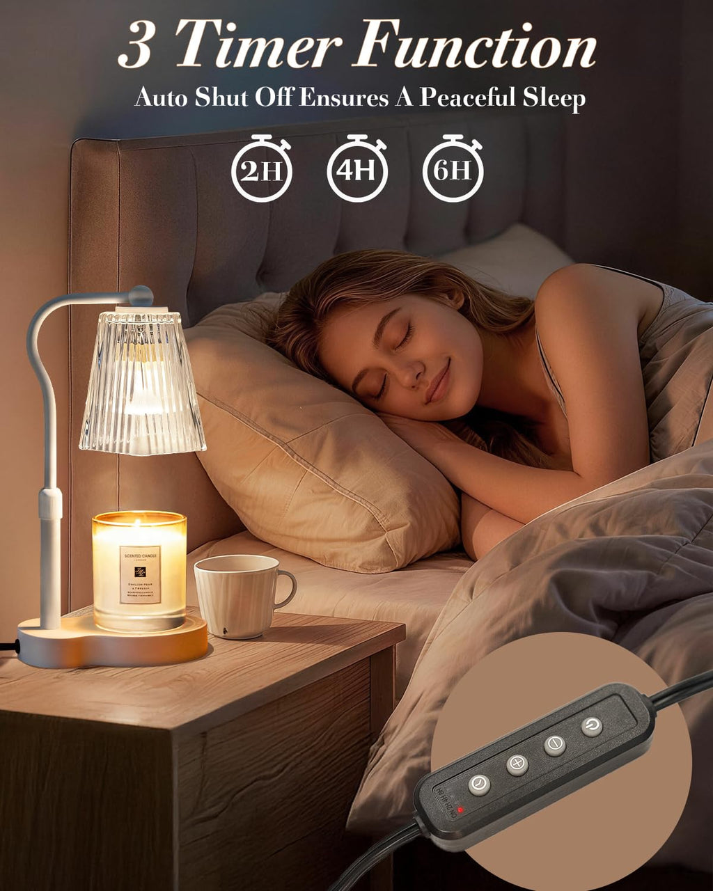AODHGR Candle Warmer Lamp with Timer Dimmable