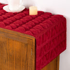 Red Heart Valentine's Day Romantic Plush Faux Fur Jacquard Table Runner (additional view 2)