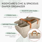 KiddyCare Diaper Caddy Organizer Cart for Nursery Baby Basket Gift for Boy/Girl (KC-DCADDY-CUB-TAN-REG)