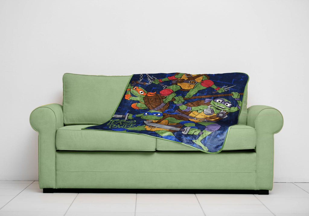 Jay Franco Kids Plush Throw Blanket - Blue - Teenage Mutant Ninja Turtles / 40x50 - Travel Blanket view 2