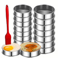 DATANYA 16Packs English Muffin Rings Crumpet Rings 4 inch Stainless Steel Double Rolled Tart Rings 4 inch & 3.15 inch (Pack of 17)