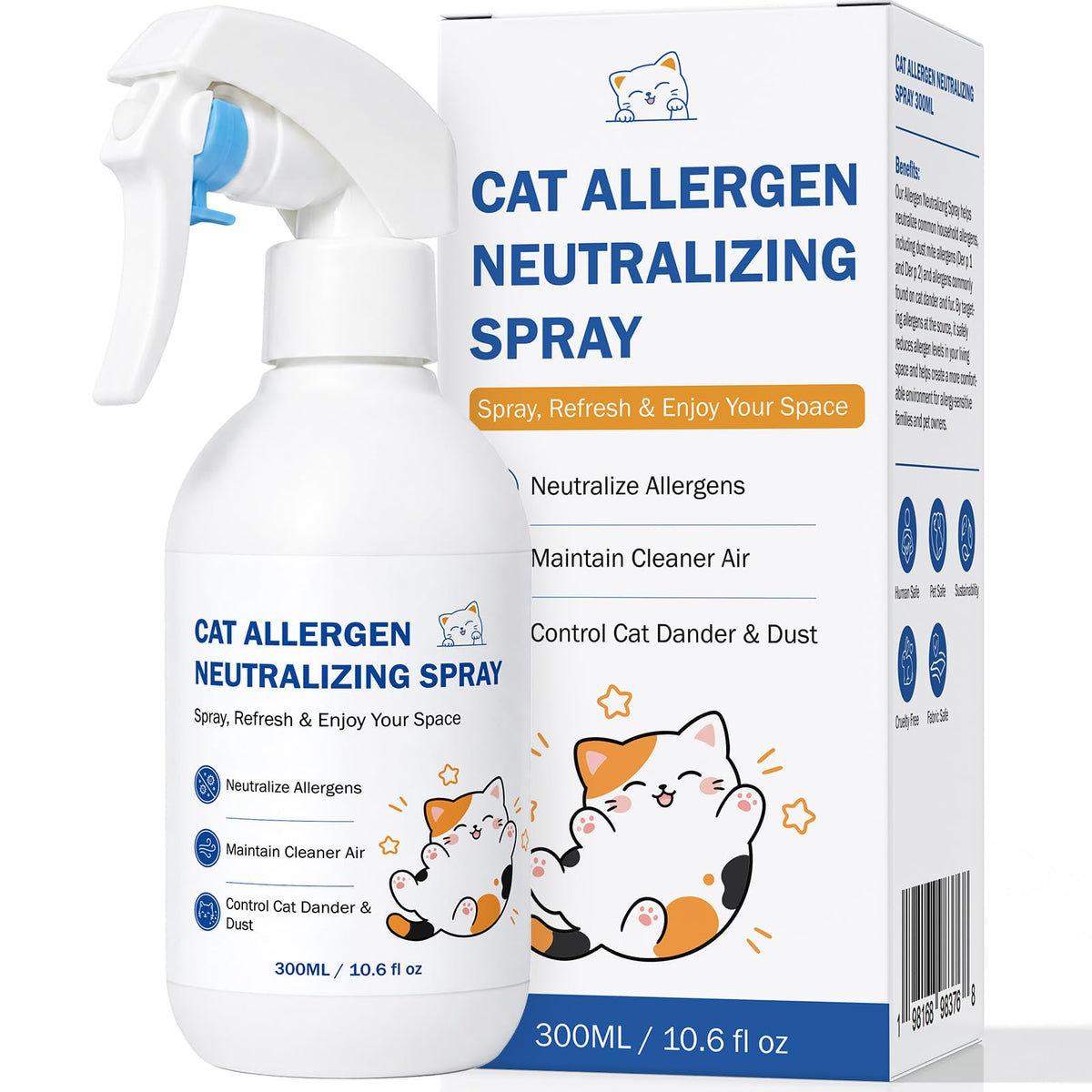 Cat Allergen Neutralizing Spray for Human & Home, Pet-Friendly Formula