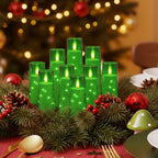 Raycare Flameless Candles with String Lights - 9pcs-Green view 3