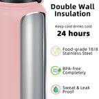 Fanhaw Stainless Steel Water Bottle with Chug Lid - Pink / 32 Ounces view 2
