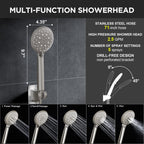 Veken Brushed Nickel 11.8" Shower Head with Handheld,Stain Resistant Finish (SHC5V403)