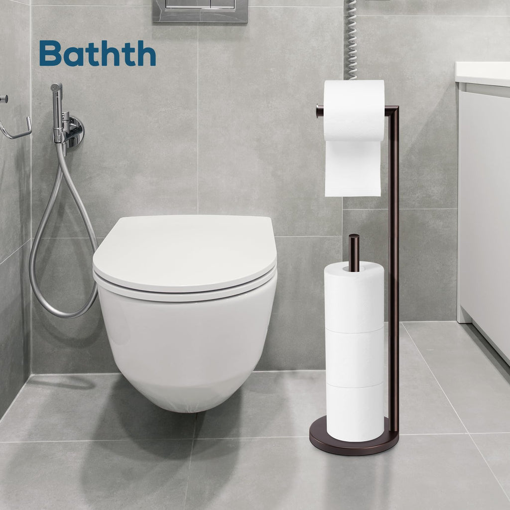 Toilet Paper Holder Stand, Toilet Paper Free Standing - Bronze view 3