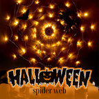 LCHUANG Halloween Decorations Lights Spider Web Lights - Orange view 5