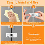 Fridge Locks for Kids with Strong Adhesive - White / 5 Pack view 8