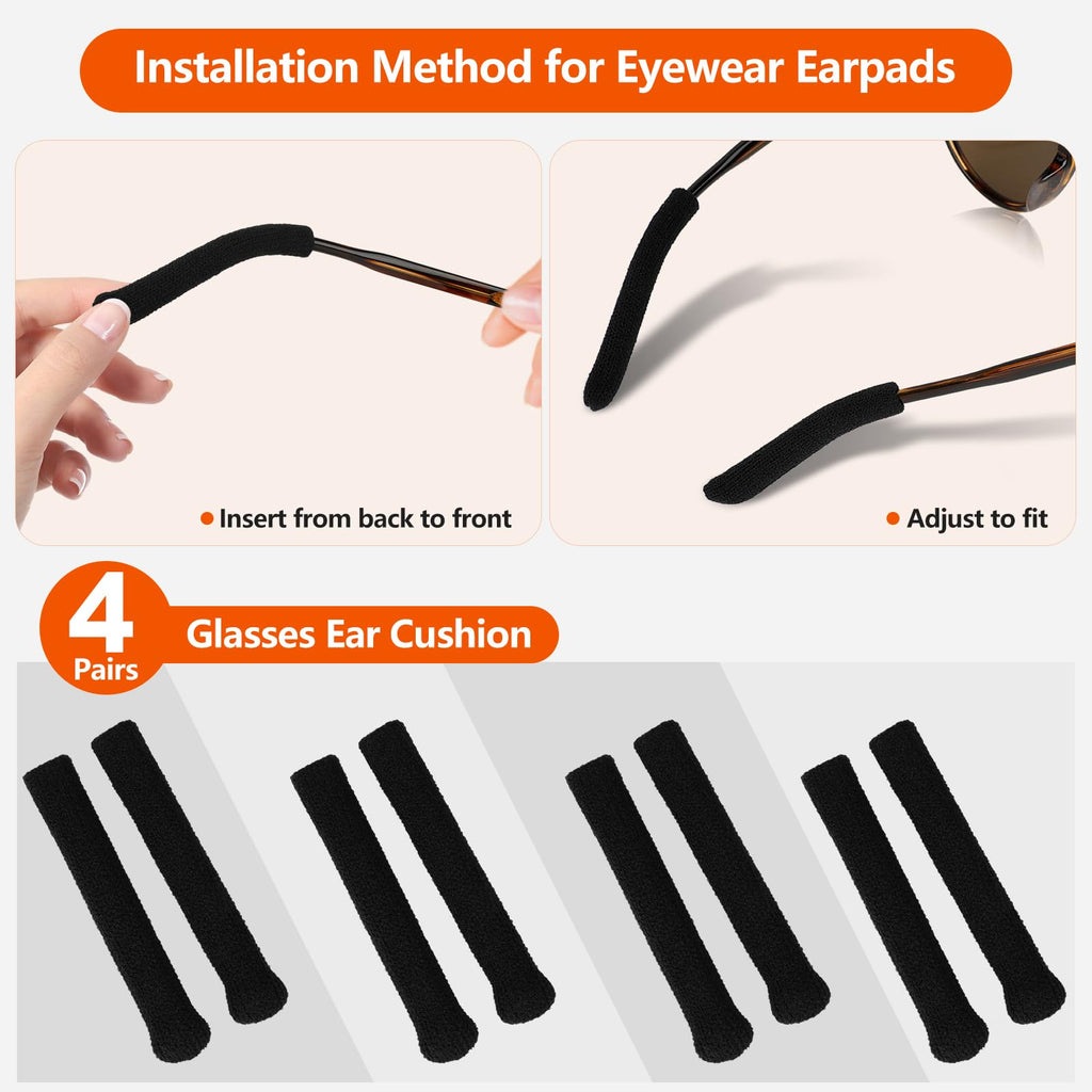 Coikcer 4 Pairs Glasses Ear Cushion, Anti-Slip Knitting Cotton Sleeve (additional view 2)
