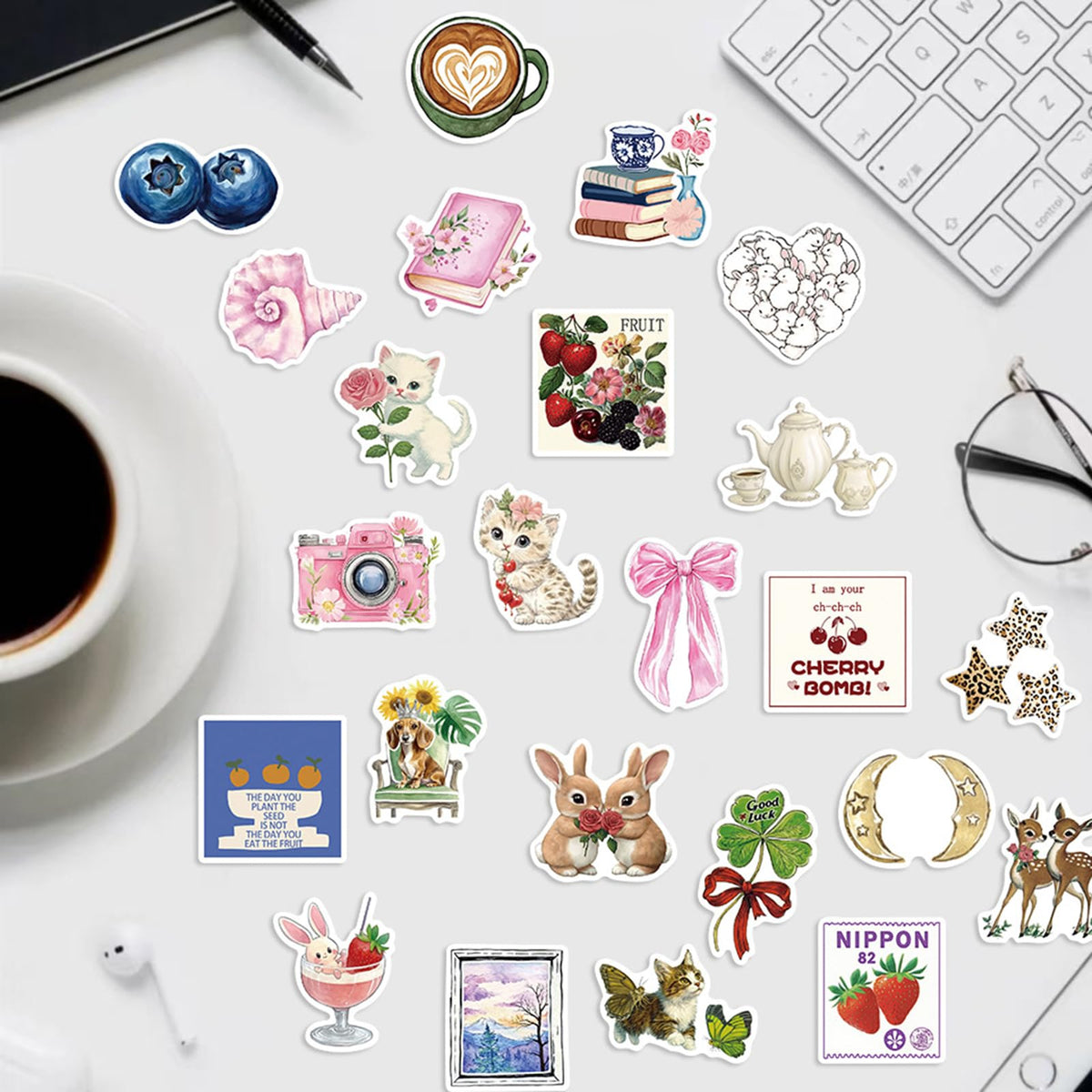 50Pcs Pinterest Aesthetics Stickers Pack - Waterproof Stickers for (additional view 5)