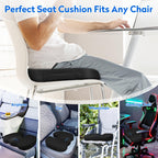 CushZone Seat Cushion Memory Foam Chair Pad for Office & Car, – Black (MPNCZ0004-0BL)