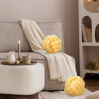 Namalu 2 Pcs Knot Pillow Decorative Throw Pillow - Light Yellow / 7.87 Inches view 5