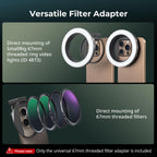 SmallRig Universal 67mm Threaded Filter Adapter for Phone Photography, Compatible with (additional view 3)