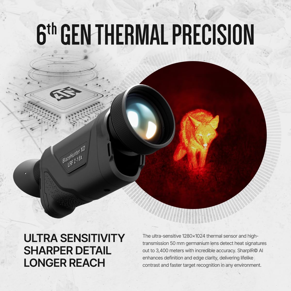 ATN BlazeHunter XD Thermal Imaging Monocular, 1280x1024, Rangefinder (TIMNBLHXD50LRF)