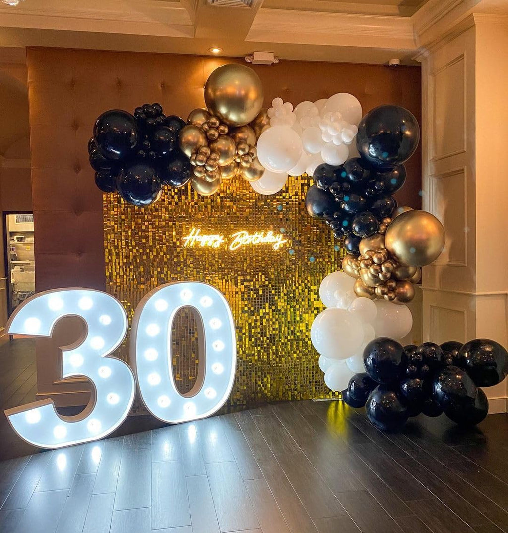 ADOINBY Balloons Arch Kit - Gold and Black White view 6