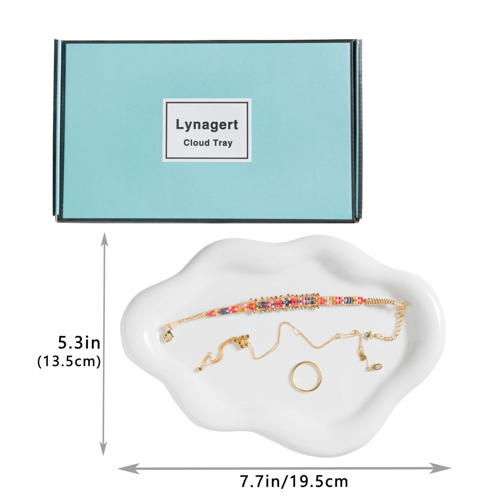 Lynagert Cloud Trinket Dish, Chubby Jewelry Tray, Ceramic Jewelry Ring Trinket Dish for (additional view 1)
