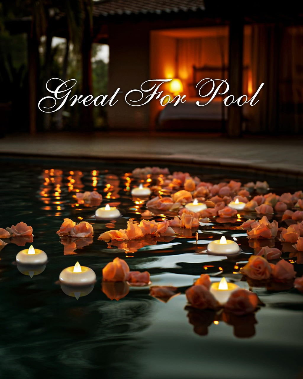 2" Flameless LED Floating Candles, White Waterproof Tealights