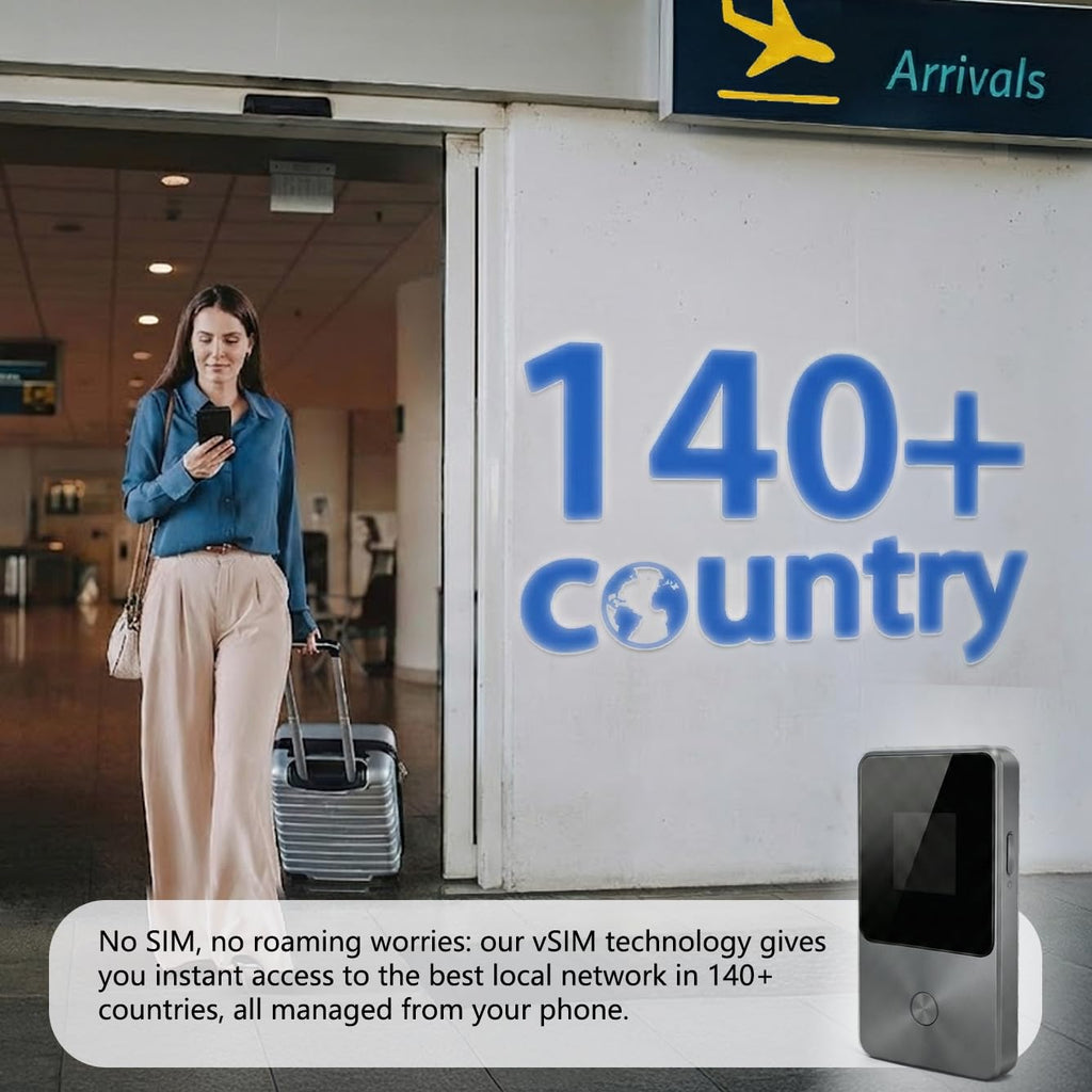Global Pocket WiFi Hotspot - No SIM,Works in 140+ Countries, 10GB Preloaded, Connect 8 (additional view 5)