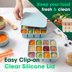 3 Pack Baby Food Freezer Tray with Lids - Blue view 4