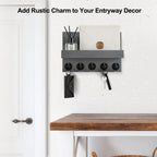 Lwenki Key Holder for Wall, Decorative Key and Mail Holder with Shelf Has Large