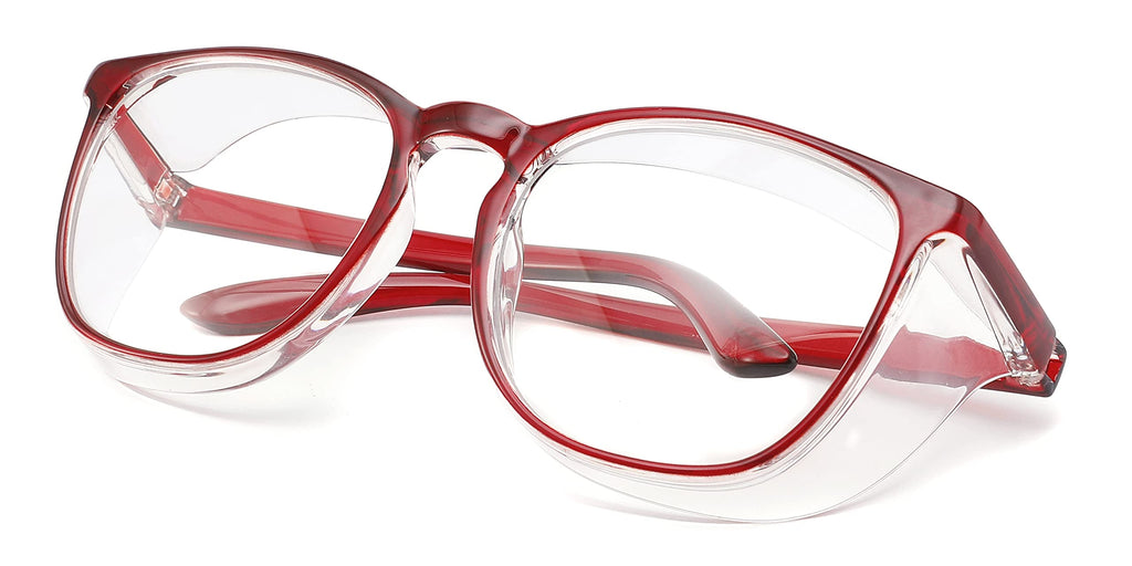 Alsenor Safety Glasses Anti Fog Goggles Protective Eyewear Blue Light Blocking Anti Dust UV Protection Glasses For Men Women - Red view 1
