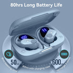 Active Noise Cancelling Ear Buds Wireless Bluetooth Headphones 80H Playtime Display Charging Case 50dB ANC Over - Sierra Blue view 4