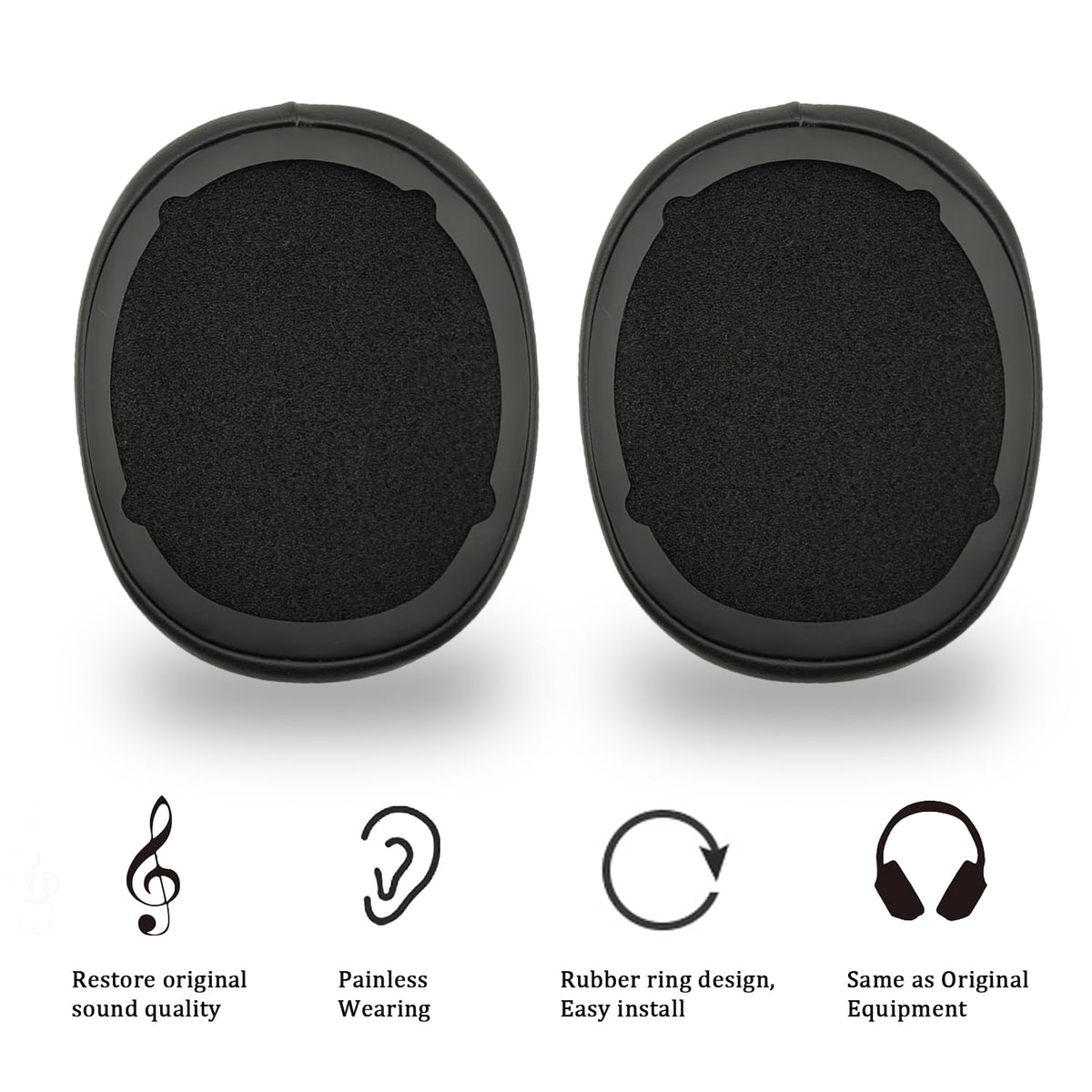 Replacement Ear Pads for Skullcandy Crusher Wireless/Evo/ANC Hesh 3/EVO/ANC - CG black view 3