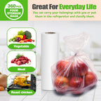 Teivio 360 Count 12" x 16" Plastic Produce Bags on A Roll, Clear Kitchen Disposable (additional view 2)