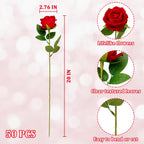 Wondrus Artificial Roses - Red / 50 view 2