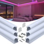 Muzata 6Pack 3.3FT/1M Silver Spotless LED Channel with Milky Diffuser U108