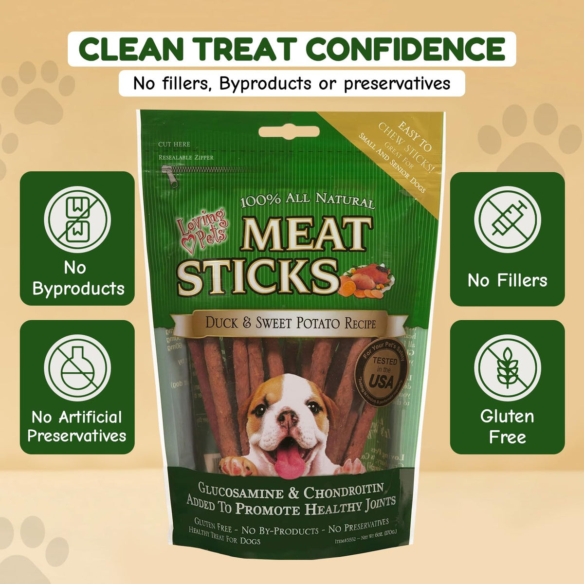 Loving Pets Meat Sticks Dog Treats - Sweet Potato and Duck Recipe view 2
