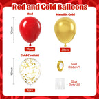 60pcs 12inch Confetti Balloons - Red Gold view 1