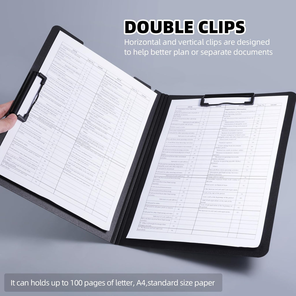 FRETONBA Clipboard Folder, 2 Pcs A4 Foldable