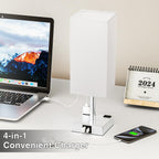 aooshine Bedside Table Lamp Touch Control - White & Silver 1 / 14.0in view 2