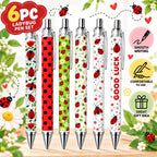 YJ PREMIUMS 6PC Ballpoint Pens - Ladybug view 1