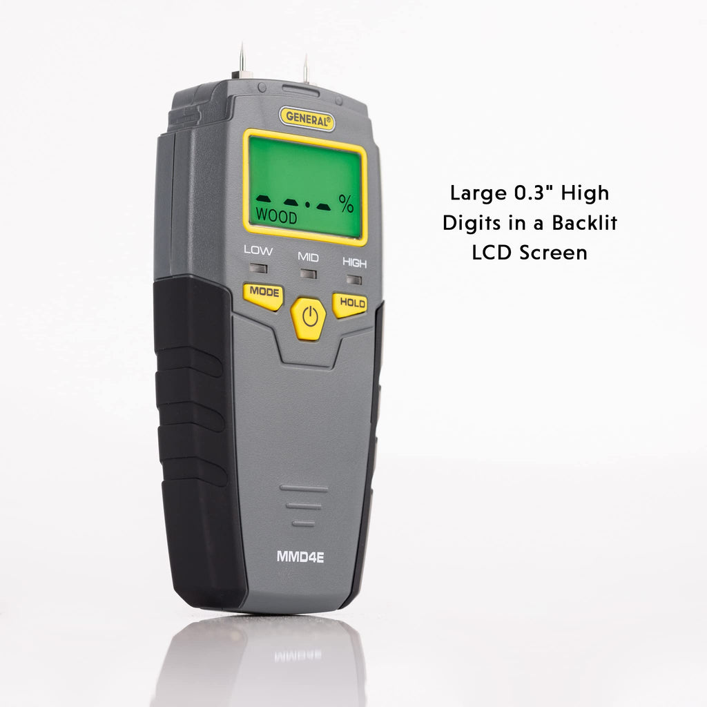 General Tools MMD4E Moisture Meter for Wood, Walls & Water Leak Detection