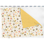 Bee Floral Baby Blanket Soft Mink Dotted Backing Double Layer Swaddle Receiving Blanket 30x40 - Wildflowers view 2