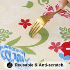 Smiry Rectangle Table Cloth, Waterproof Plastic Table Cover - Light Yellow / 48" x 24" (Rectangular) view 7
