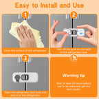 Fridge Locks for Kids with Strong Adhesive - Gray / 5 Pack view 8