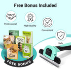 MIU COLOR Pet Grooming Brush Deshedding Tool for Dogs & Cats - Spring Green / Short and Medium Hair view 5