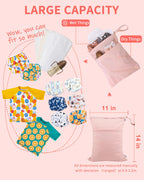 babygoal Wet Dry Bags for Baby Cloth Diapers, Washable Travel Bags, Beach, Pool, Gym Bag for Swimsuits & Wet Clothes (Pack of 3)