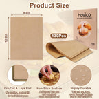 Hovico 130PCS Parchment Paper Baking Sheets - Original 9" x 13" view 1