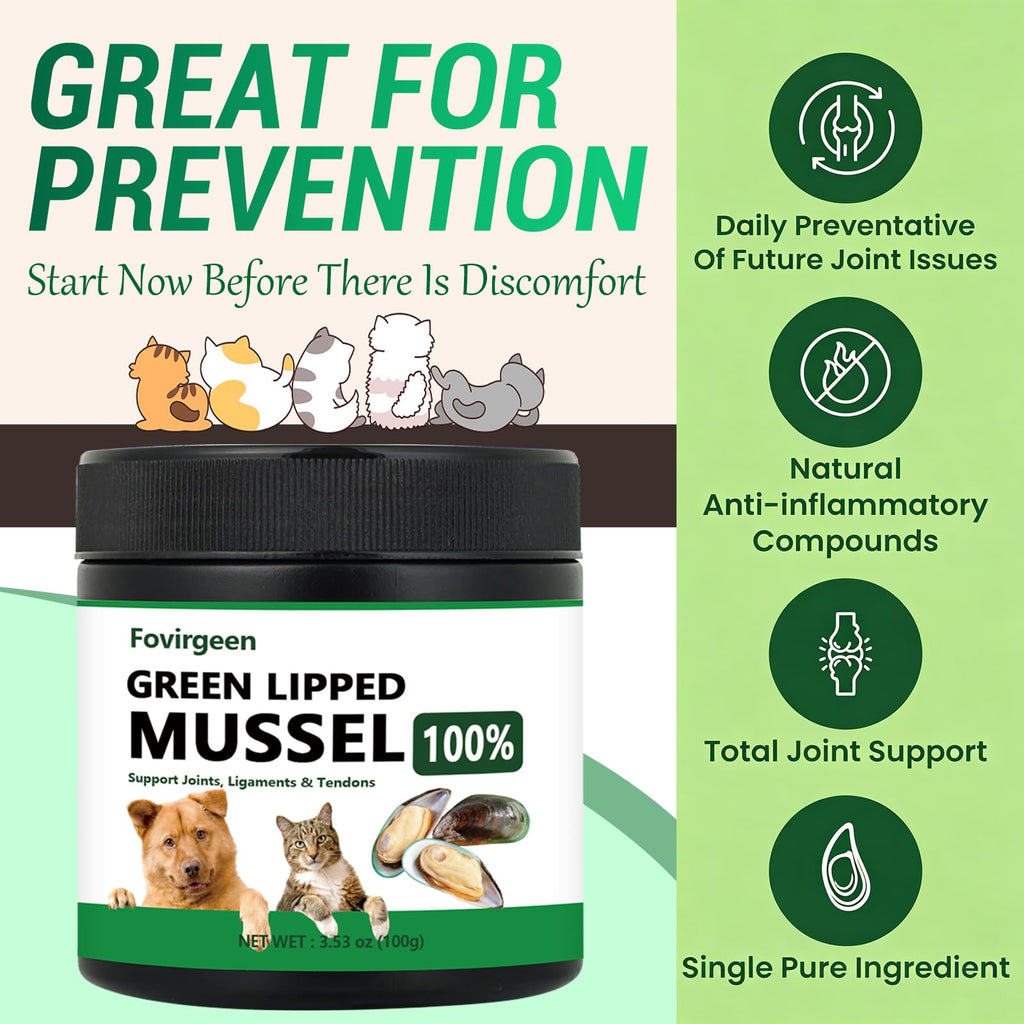 forvirgeen 2 Pack Green lipped Mussels for Dogs Hip & Joint Care (additional view 8)