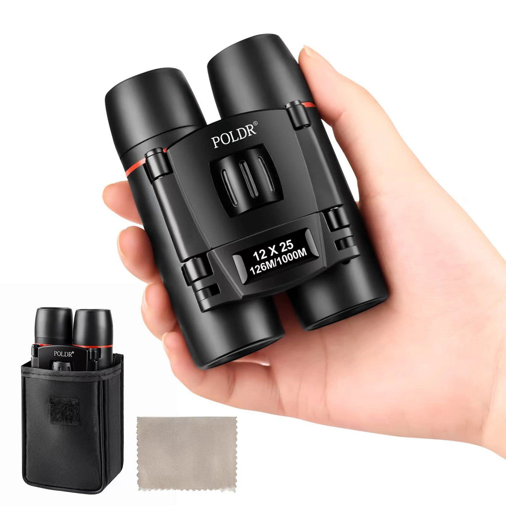 POLDR 12X25 Small Binoculars with Clear Vision, Pocket Compact (Bin-220720-1)