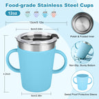 Vermida 12oz Stainless Steel Kids Cups with Handle for Toddlers, 4 Pack (additional view 1)