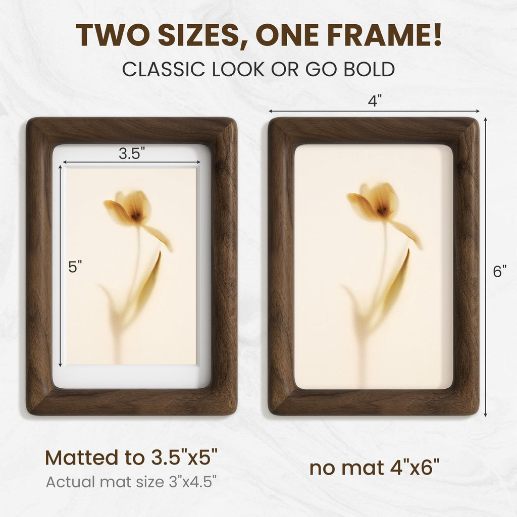 Fun Memories Wood Picture Frame - B.Walnut / 4x6 view 2
