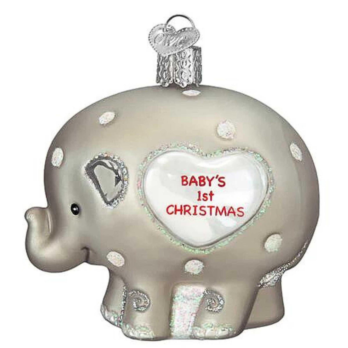 Old World Christmas Baby's 1st Elephant Glass Blown Ornament for Christmas Tree
